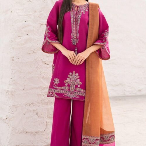 3 Pcs Women's Unstitched Embroidered Suite