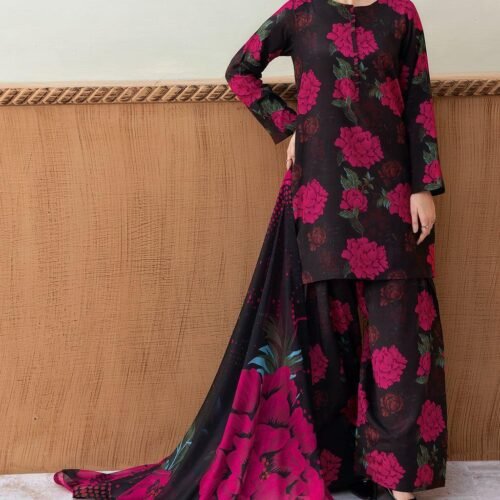 3 Pcs Women's Unstitched Digital Print Suit