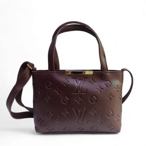 PU Leather Plain Embossed Hand Bag