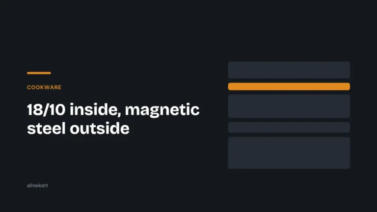 18/10 inside, magnetic steel outside — Alinekart guide on cookware